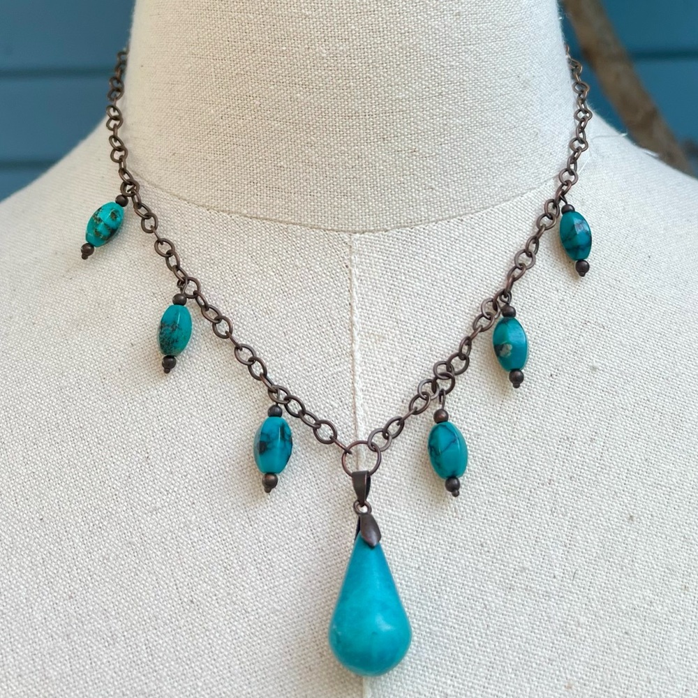 Vintage Turquoise & Copper Necklace